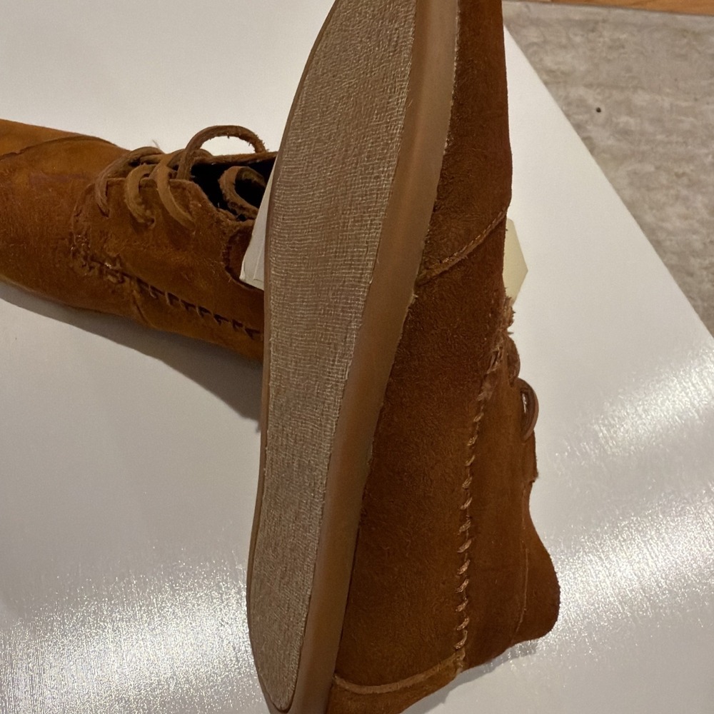 Boho Booties, Toms Women's Moccasin Boots Sz 6 Brown Suede Tribal Lace Up 1742 - Picture 6 of 12